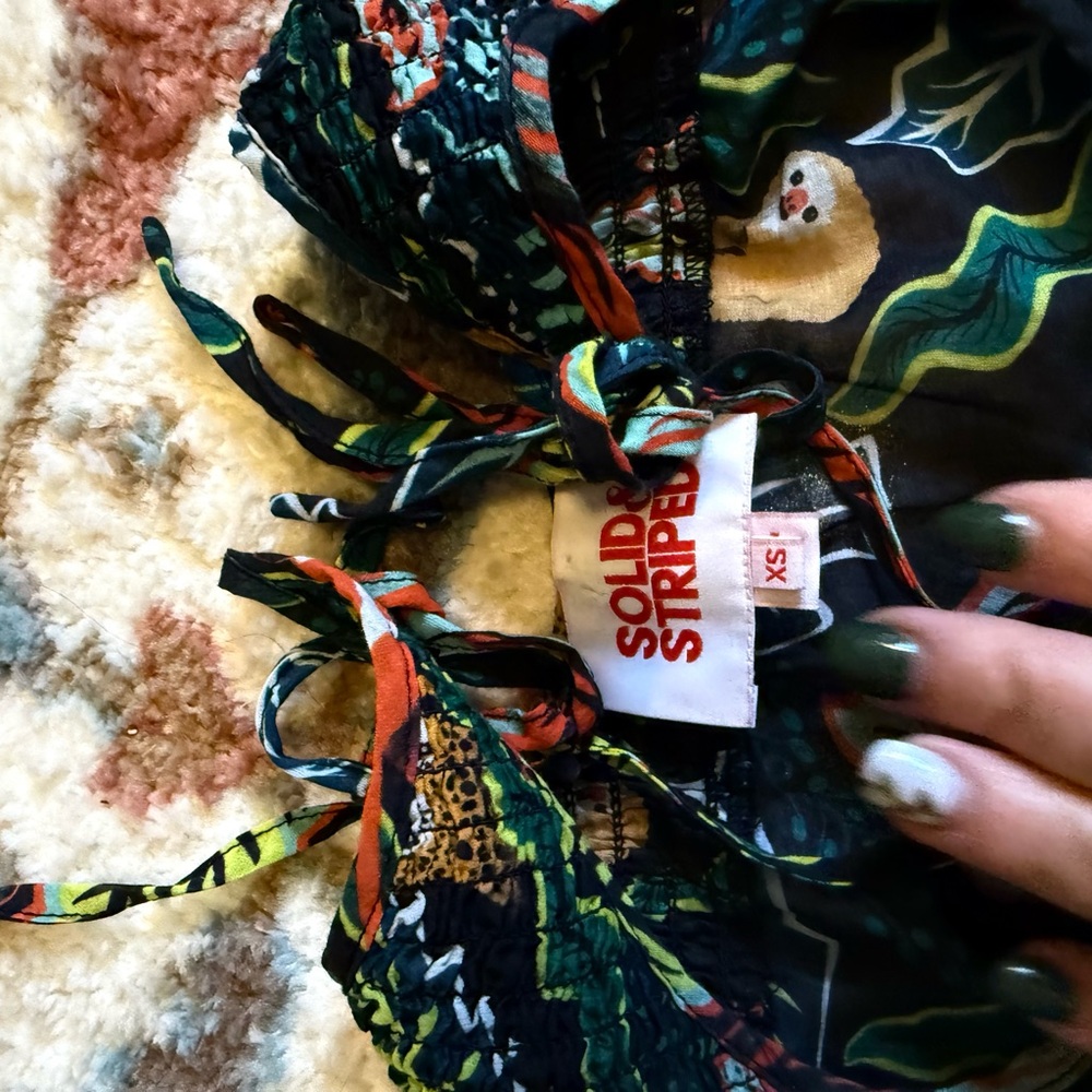 Solid & Striped Multicolor Leaf Print Dress - image 4